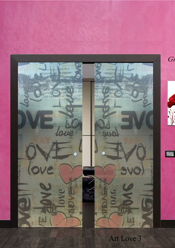 love 3 porta moderna in vetro stampato immagine su vetro porta tuttovetro padova in vetro antisfondamento realizzati su misura arredare arredo casa hotel