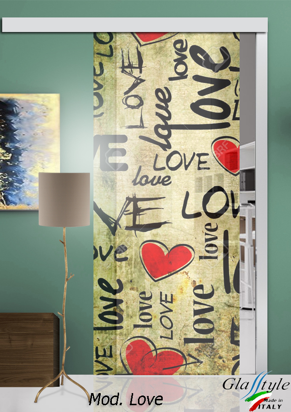 love quattro porte tuttovetro satinate acidate sabbiate con immagini stampate albergo ristrutturazione italy venezia in vetro antisfondamento realizzati su misura arredare arredo casa hotel